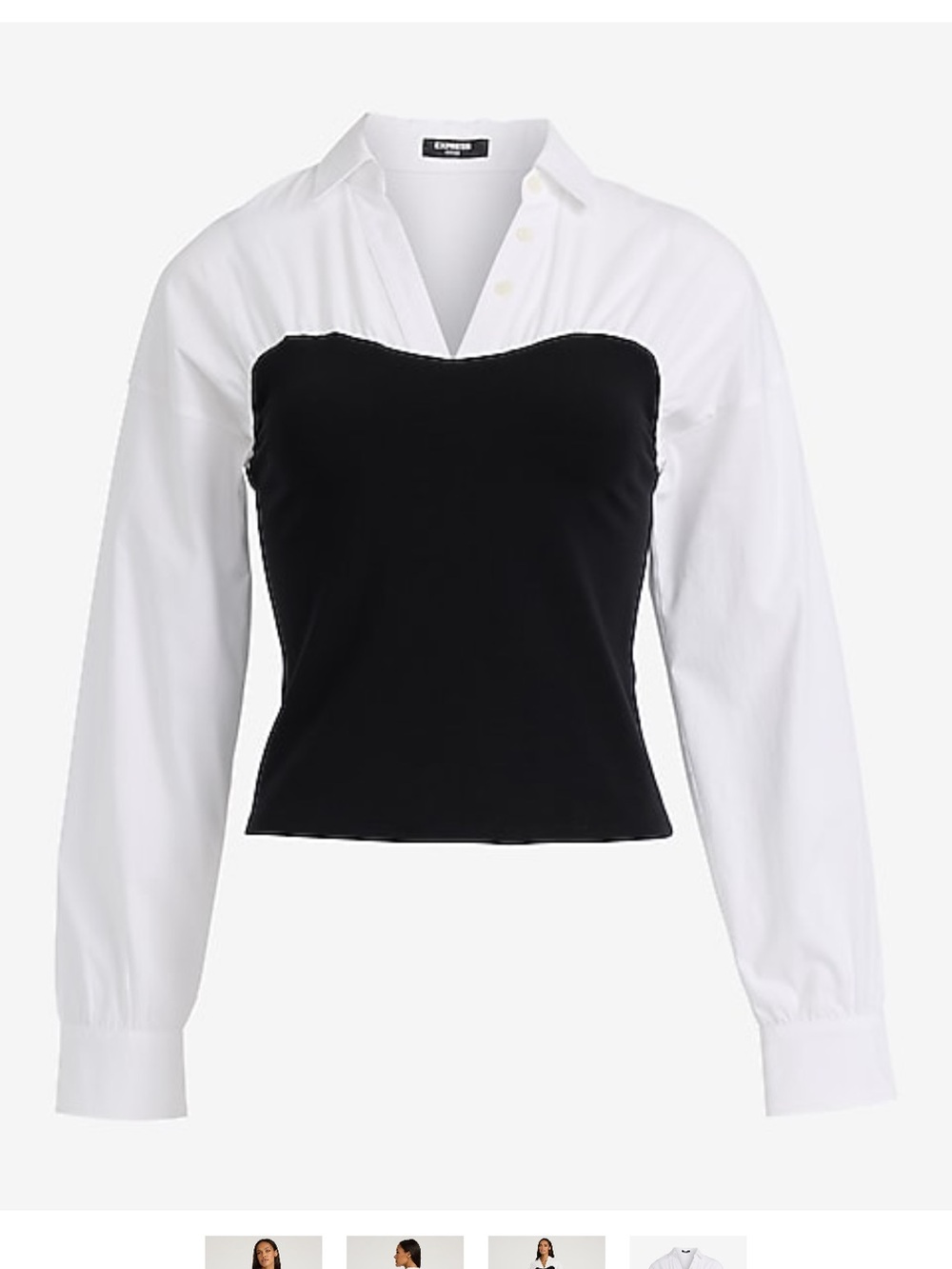 Express Layered Tube V-Neck Long Sleeve Top - Picture 4 of 4